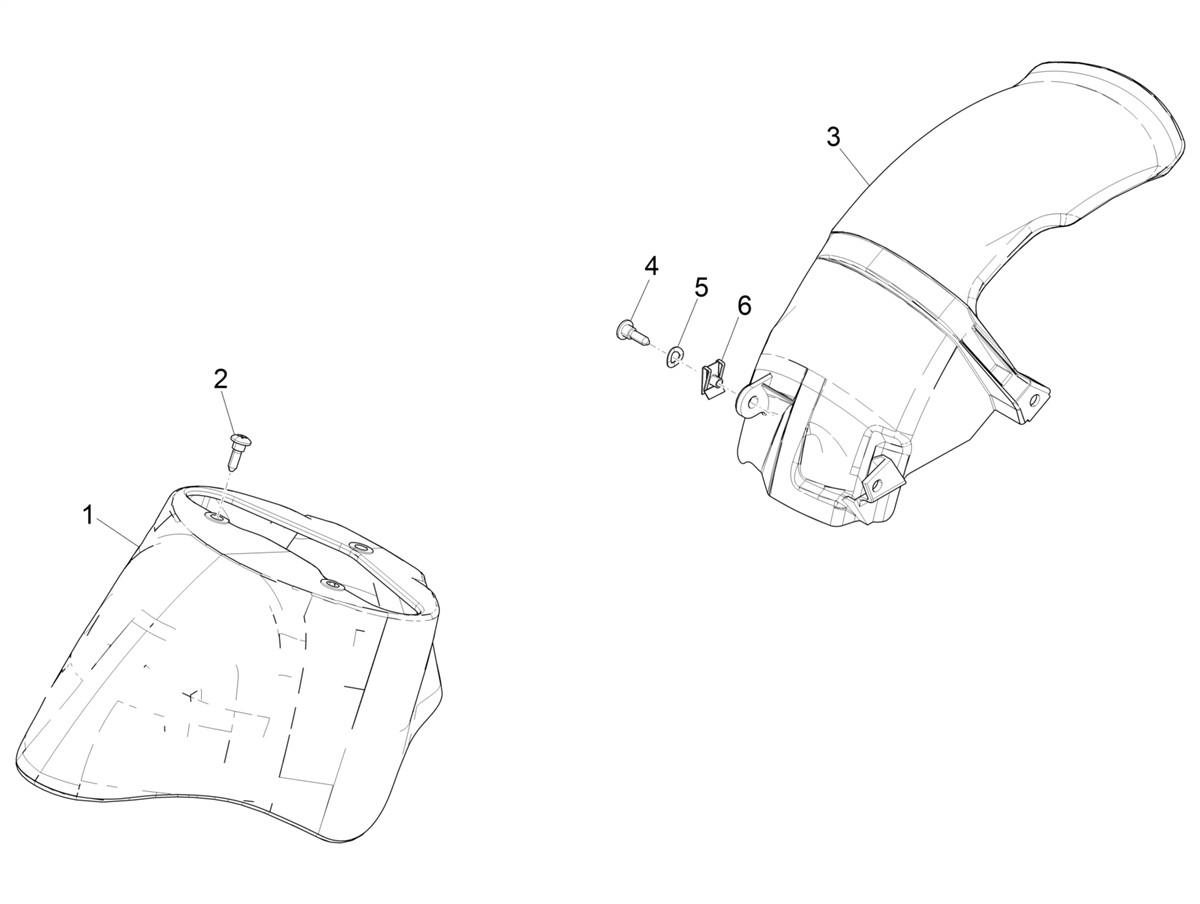 Zip 50 4T 25 Km/h NOABS E4 2018 - 2020 - Voorspatbord & Achterspatbord