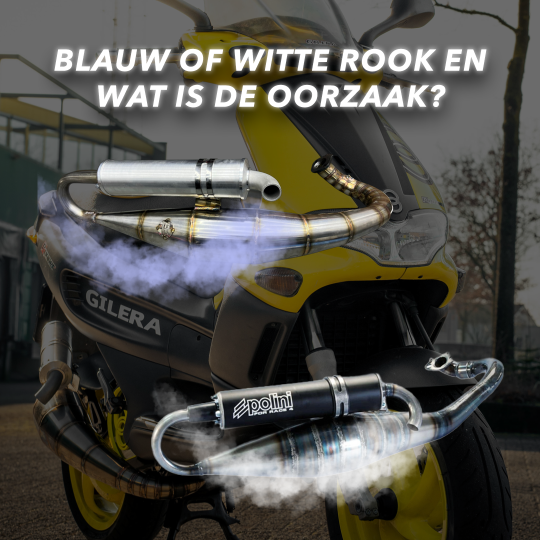 Wat is het verschil tussen witte en blauwe rook uit de uitlaat van een scooter?