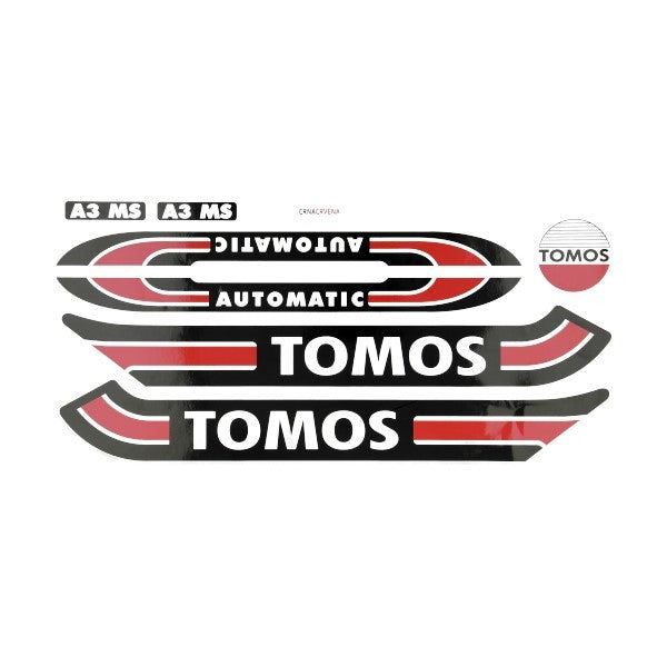 Stickerset Zwart/Rood/Wit Tomos Standard