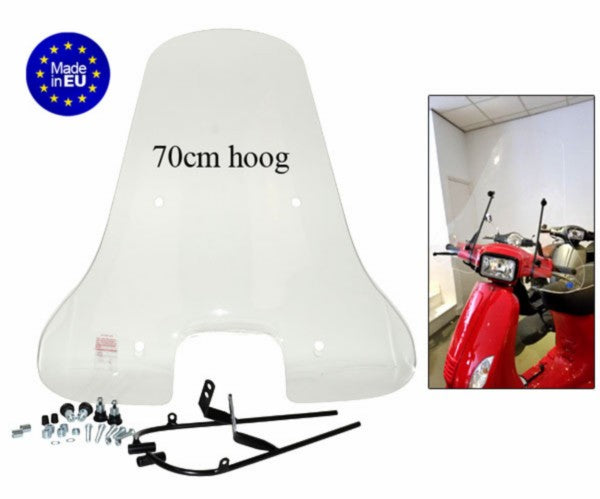 Hoog Windscherm Helder + Bevestigingsset BTC Riva Sport / AGM VX50s Vierkante Koplamp