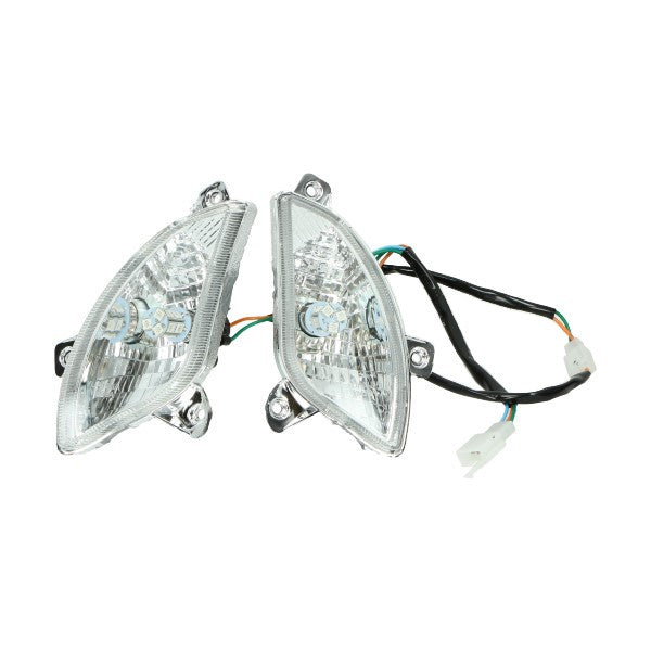 Set di luci lampeggianti Front Clear E-Mark Adattamento su La Souris Vespelini / BTC Riva