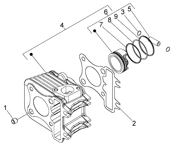 Vespa LX 50 4T 2005-2012 - Cilinderzuigereenheid