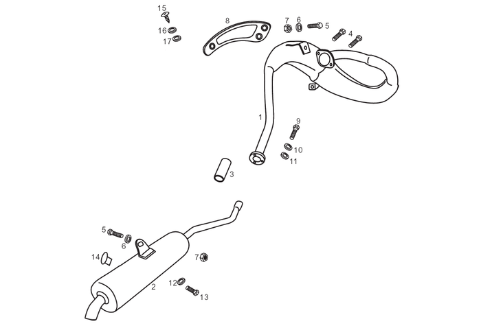 Derbi Senda SM 50 2T 2000-2001 – Uitlaat