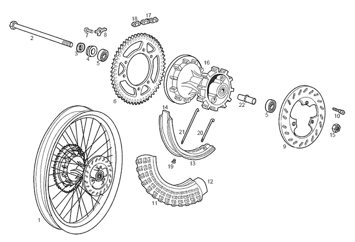 Derbi Senda SM 50 2T 2ª ED DRD 2002-2003 – Achterwiel