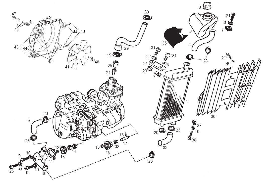 Derbi Senda SM 50 2T 2ª ED X-Treme E1 2003 – Oliepomp Waterpomp
