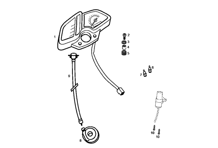 Derbi Senda SM 50 2T 3ª ED X-Treme E2 2006 – Kilometerteller Kilometertellerkabel