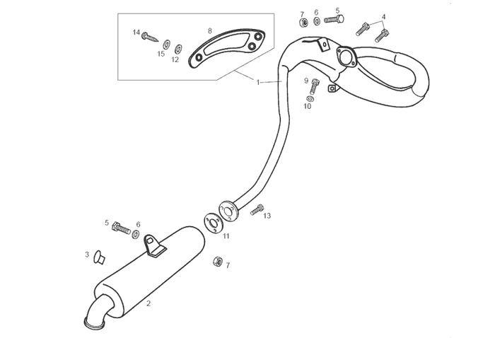 Derbi Senda SM 50 2T 3ª ED X-Treme E2 2006 – Uitlaat