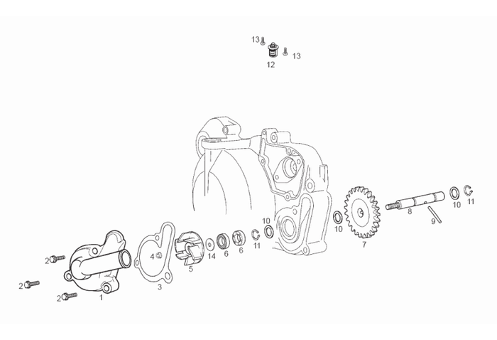 Derbi Senda SM 50 2T 3ª ED X-Treme E2 2008 – Waterpomp