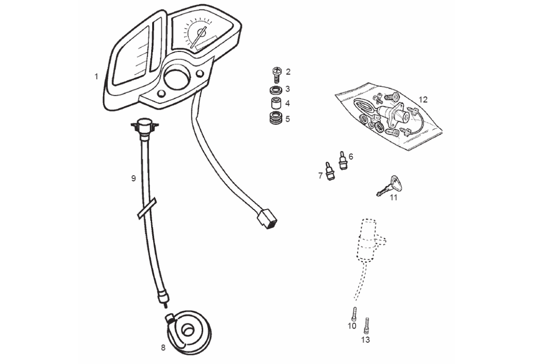 Derbi Senda SM 50 2T 4ª ED X-Treme E2 2007 – Kilometerteller Kilometertellerkabel