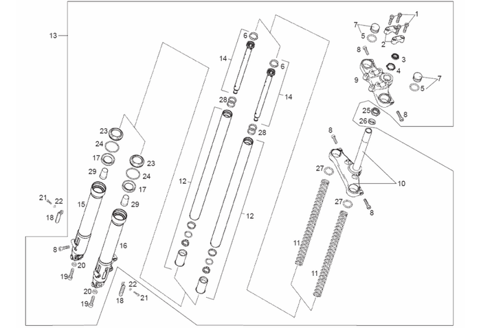 Derbi Senda SM 50 2T 4ª ED X-Treme E2 2007 – Vork