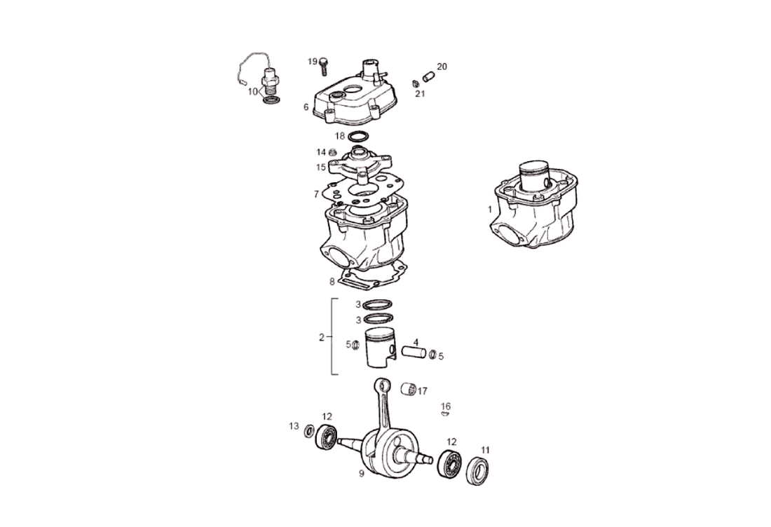 Derbi Senda SM 50 2T X-Treme E2 2010 – Cilinder Cilinderkopf