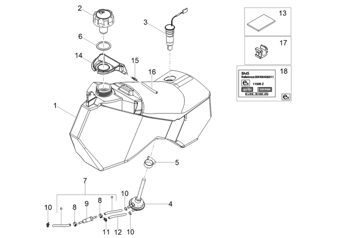 Derbi Senda SM 50 2T X-Treme E4 2019-2020 – Benzinetank