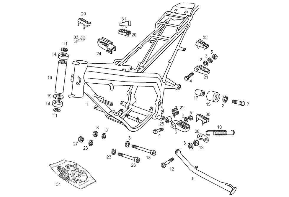 Derbi Senda SM 50 2T 2ª ED DRD 2002-2003 - Frame & Contactslot