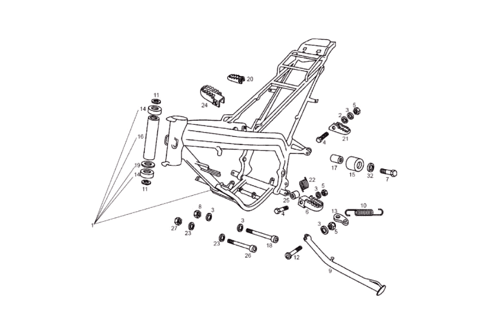 Derbi Senda SM 50 2T X-Treme E2 2006-2010 - Frame
