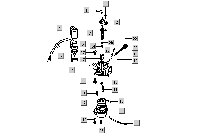 Gilera DNA 50 2T E1 2000-2001 – Carburateuronderdelen