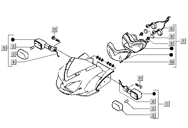 Gilera DNA 50 2T E1 2000-2001 – Koplamp Knipperlicht Voor