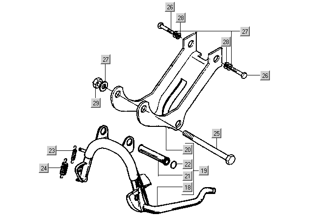 Gilera DNA 50 2T E1 2000-2001 – Middenstandaard