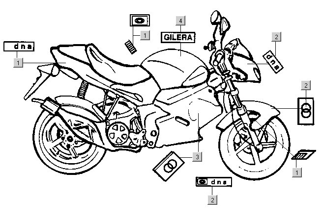 Gilera DNA 50 2T E1 2000-2001 – Stickers