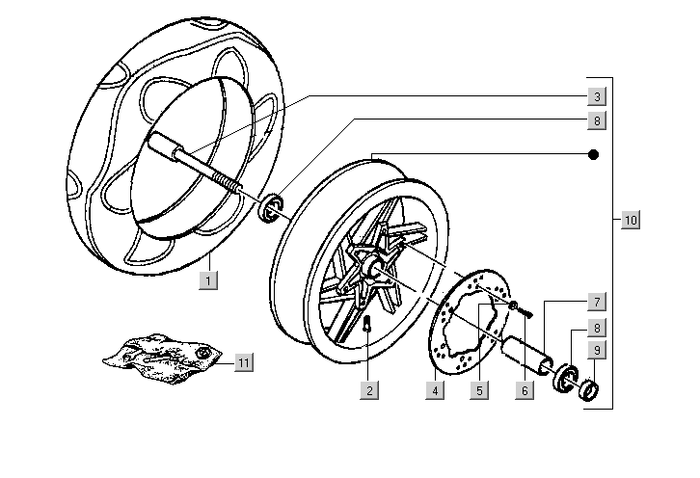 Gilera DNA 50 2T E1 2000-2001 – Voorwiel Velg Remschijf