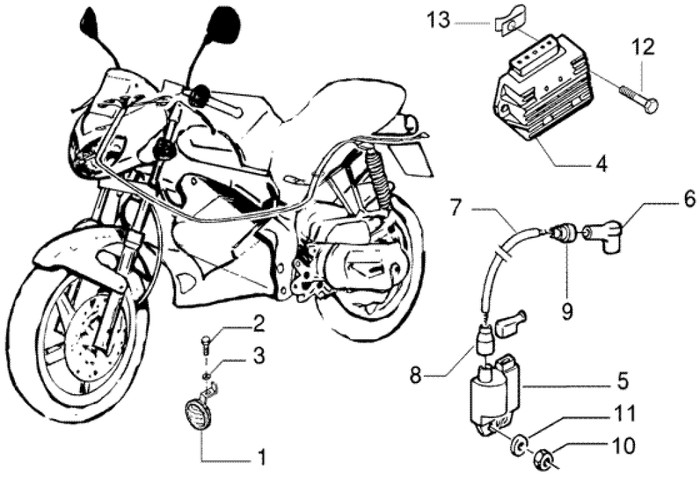 Gilera DNA 50 2T E2 2005 – Bobine Elektrische Installatie