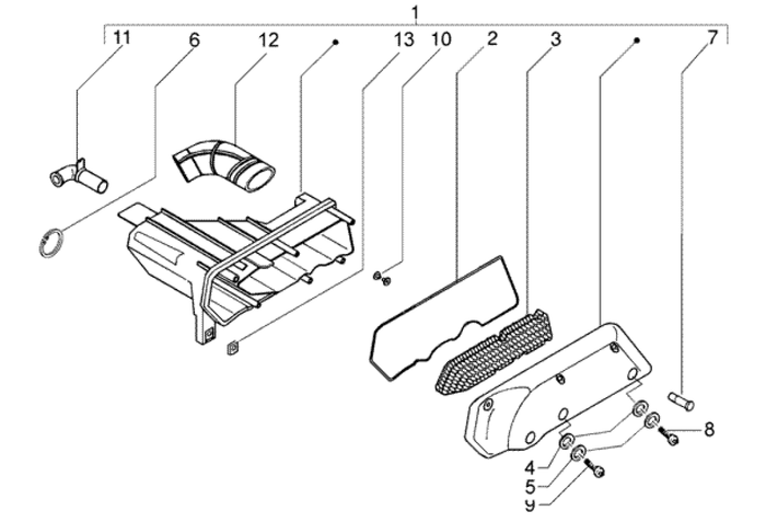 Gilera DNA 50 2T E2 2005 – Luchtfilter