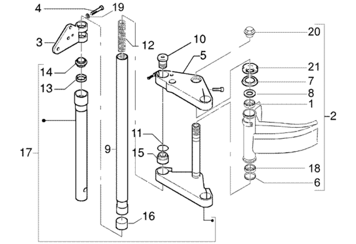 Gilera DNA 50 2T E2 2005 – Vork
