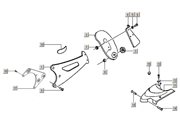 Gilera ICE 50 2T E2 2002-2005 – Achterspatbord