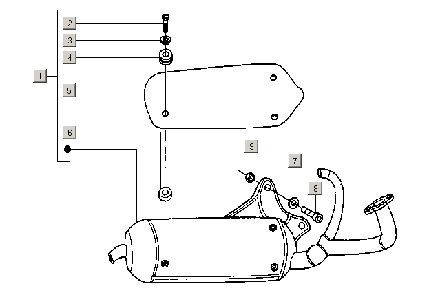 Gilera ICE 50 2T E2 2002-2005 – Uitlaat