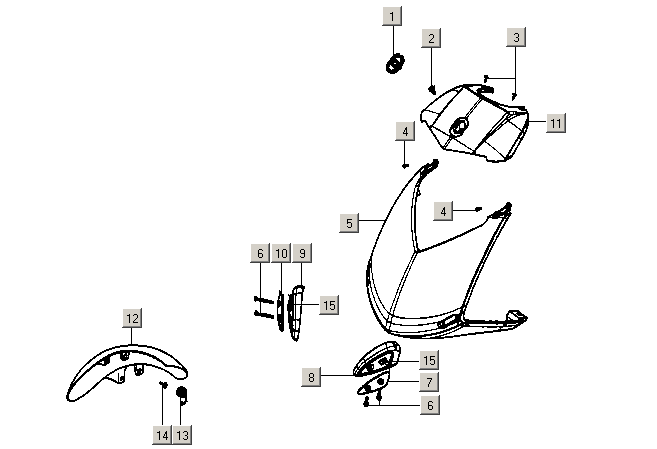 Gilera ICE 50 2T E2 2002-2005 – Voorscherm