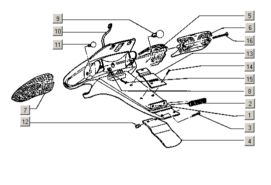 Gilera Stalker 50 2T E1 1998-2005 – Achterlicht Knipperlicht Achter