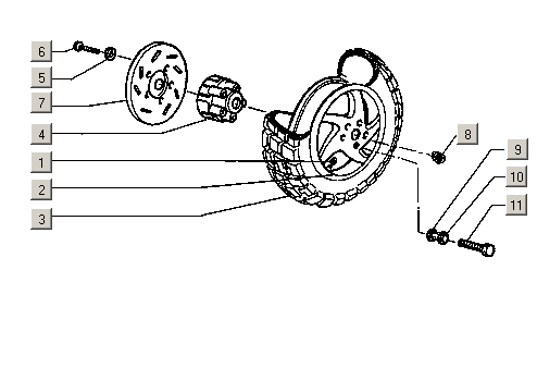 Gilera Stalker 50 2T E1 1998-2005 – Achterwiel Velg Remschijf