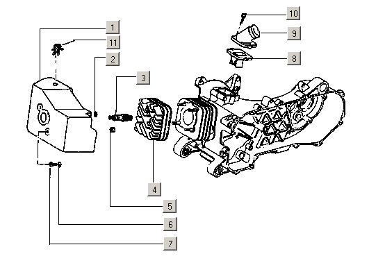 Gilera Stalker 50 2T E1 1998-2005 – Cilinderkop Spruitstuk
