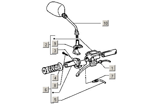 Gilera Stalker 50 2T E1 1998-2005 – Gashendel Remhevelrechts