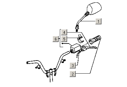Gilera Stalker 50 2T E1 1998-2005 – Hoofdremcilinder Spiegel Links