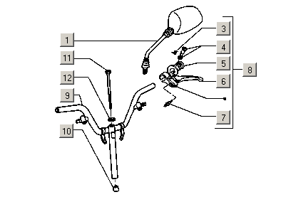 Gilera Stalker 50 2T E1 1998-2005 – Stuur Hendel Remhevel Links