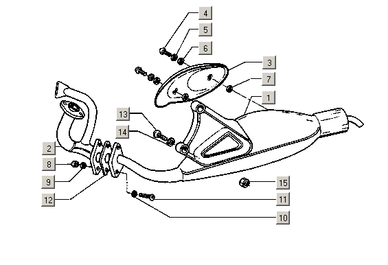 Gilera Stalker 50 2T E1 1998-2005 – Uitlaat