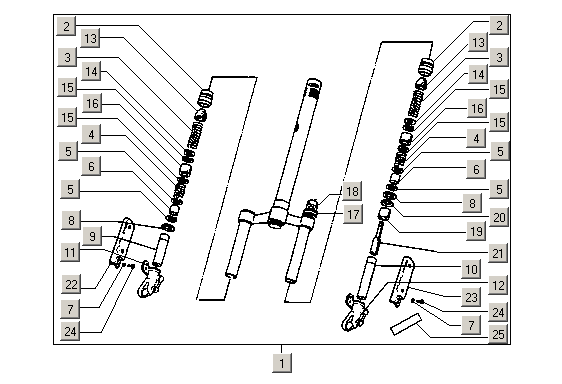 Gilera Stalker 50 2T E1 1998-2005 – Vork