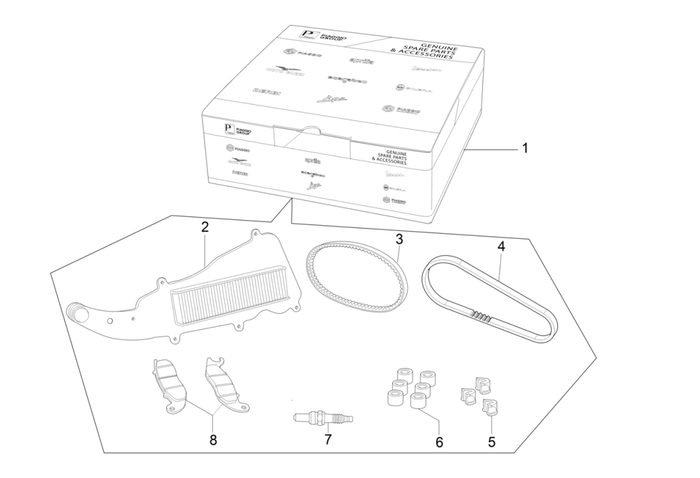 Gilera Stalker 50 2T E1 1998-2005 – Wear And Maintenance Kit