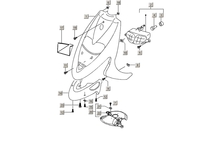 Gilera Stalker 50 2T E2 2005-2006 – Bekleding Voor