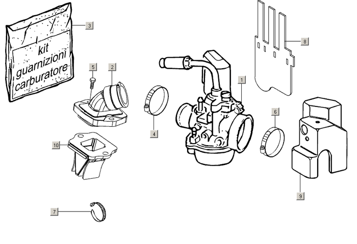 Gilera Stalker 50 2T E2 2005-2006 – Carburateur