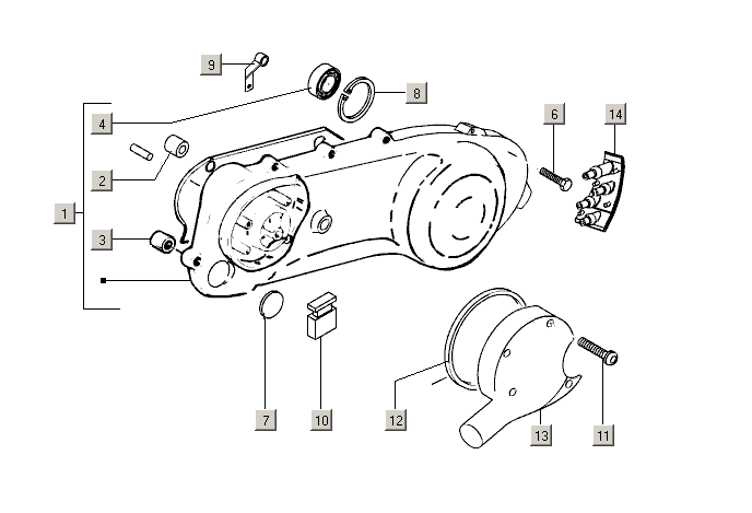 Gilera Stalker 50 2T E2 2005-2006 – Carterdeksel