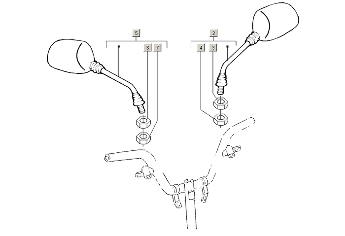Gilera Stalker 50 2T E2 2005-2006 – Driving Mirror´s