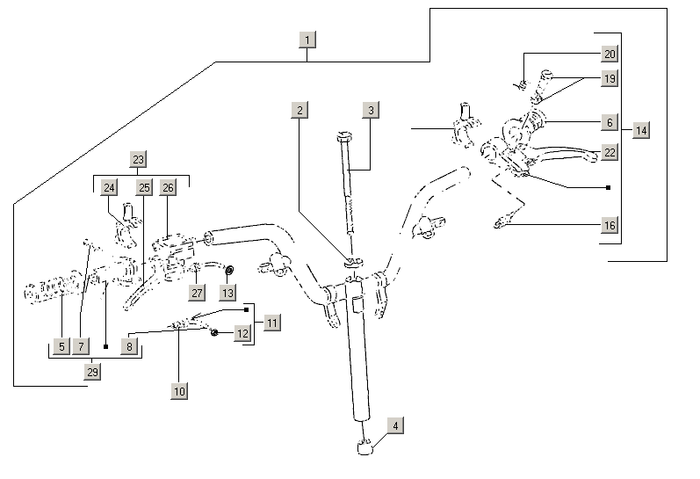 Gilera Stalker 50 2T E2 2005-2006 – Hoofdremcilinder Rechts Gaskabel