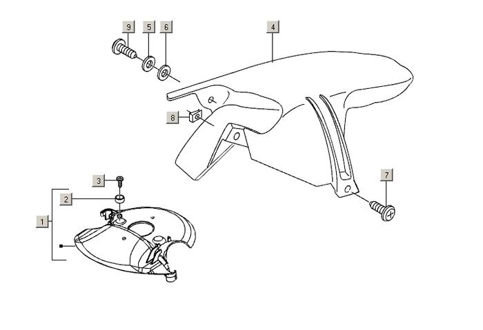 Gilera Stalker 50 2T E2 2005-2006 – Spatbord