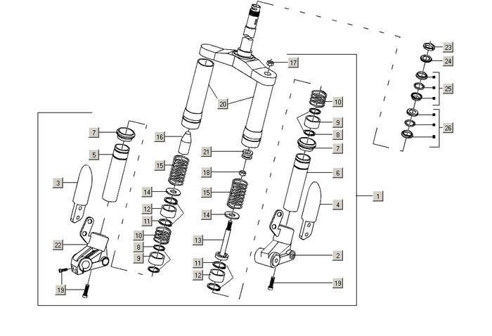 Gilera Stalker 50 2T E2 2005-2006 – Vork