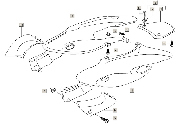 Gilera Stalker 50 2T E2 2005-2006 – Zijschermen Onderskirts