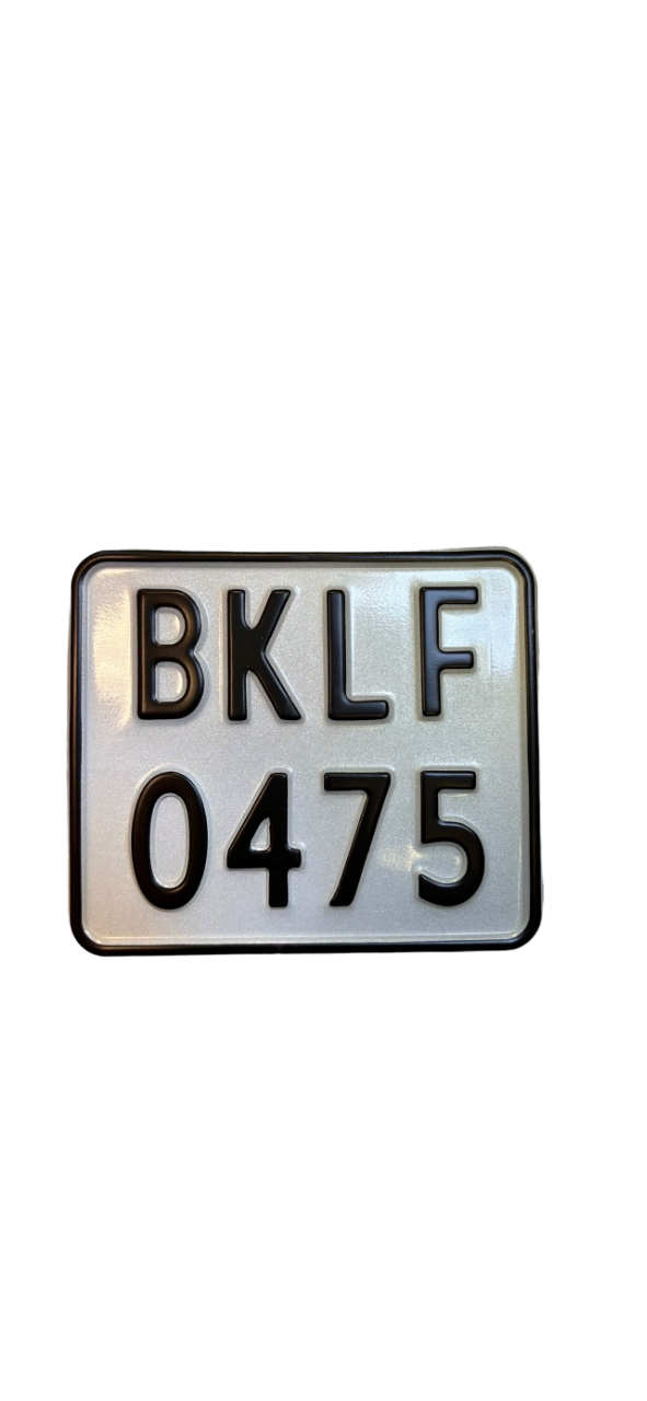 Kundenspezifisches Moped-Nummernschild weiß