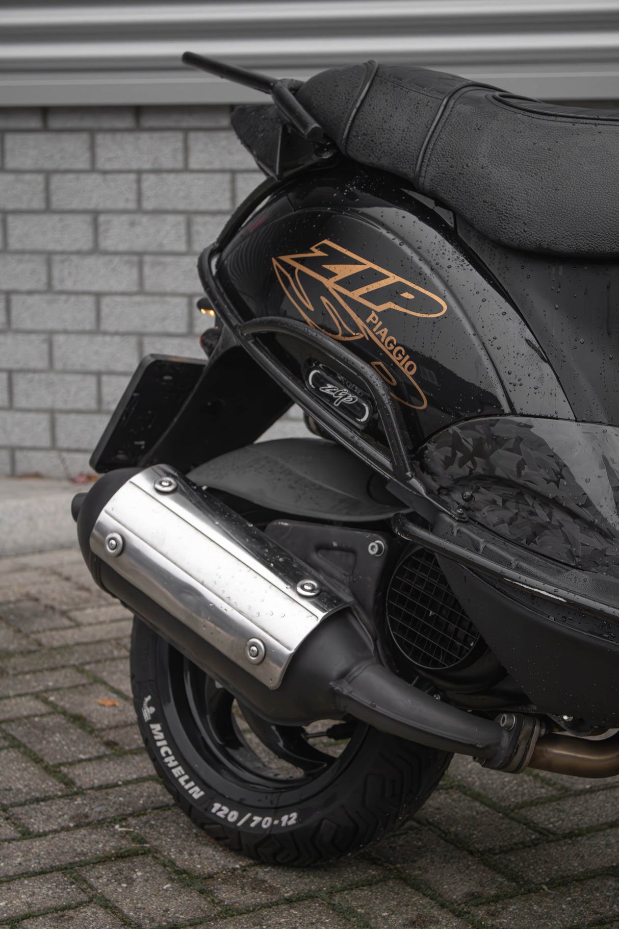 Crashbar arrière Python Piaggio Zip Noir Mat