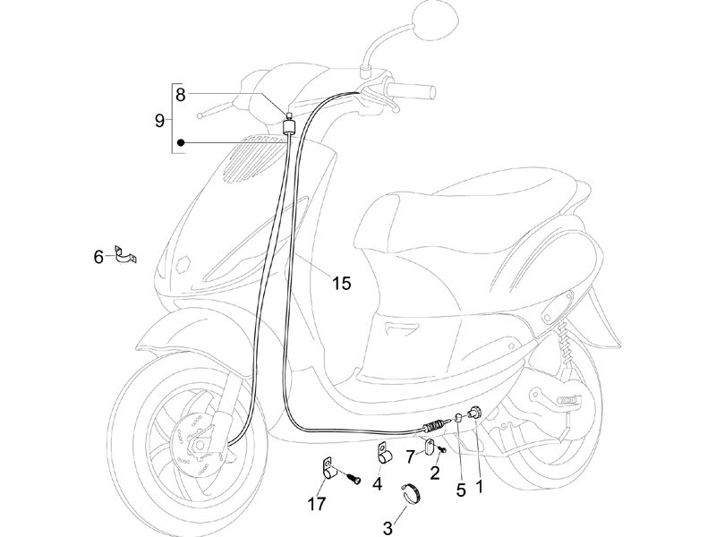 Zip 50 4T NOABS E2 2006-2013 - Kabels