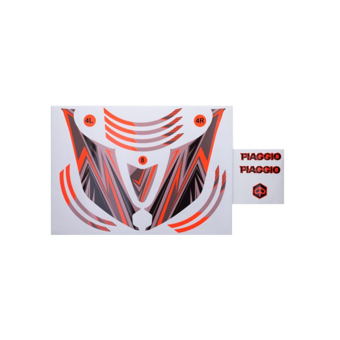 Jeu d'autocollants Orange Fluo GP1 Piaggio Zip